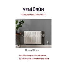 Elektrikli Soba Isıtıcı Lcd Ekranlı ,programlanabilir Yağlı Petek Isıtıcı Radyatör 60x100 Cm 2000 Watt Yeni