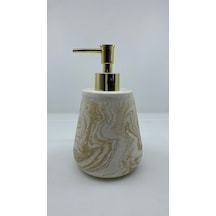 Betonmall Mermer Desenli Tuvalet Banyo Mutfak Beton Sıvı Sabunluk - Bej-kahve Bej-kahve