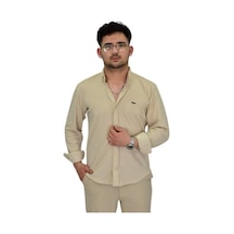 Erkek Likralı Spor Silim Fit Gömlek Bgl-st04333 Bej