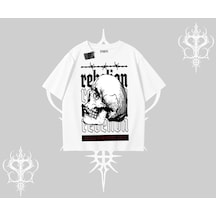 Tarzsokak Oversize Tshirt Rebellion Skull Underground Street Legacy Beyaz