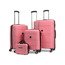 Lucas Polipropilen Kırılmaz Valiz Seti, 4'lü Set - Pembe Pembe