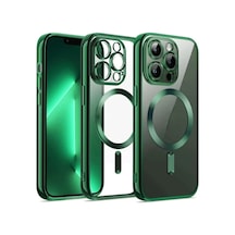 Apple Uyumlu iPhone 12 Pro Uyumlu Kılıf Kross Magneticsafe Kapak - Koyu Yeşil