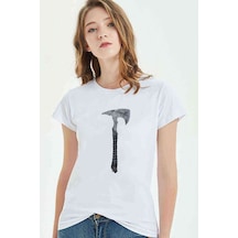 Zombie Balta Baskılı Beyaz Kadın Tshirt