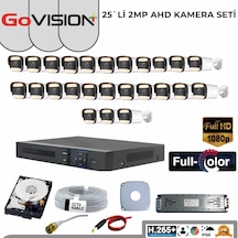 25 Li 2mp Full Color 3.6mm Lens 1080p Fullhd Warmled Ahd 32 Kanal Bullet Set