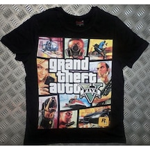 Stoned&Fame Gta Baskılı T-shirt SIYAH Siyah