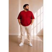 Sngl Tekstil Erkek Büyük Beden Oversize Kısa Kollu T-shirt 3xl 4xl 5xl 6xl 7xl 8xl 9xl Kırmızı
