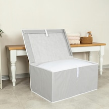 Çok Amaçlı Düzenleyici Kapaklı Sandık Tipi Kutu Hurç Organizer 50 X 40 X 30, Gri