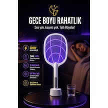 7/24 Şarjlı Elektrikli Sinek Raketi Standlı Sivrisinek Haşere Öldürücü Sineklik Haşere Aleti