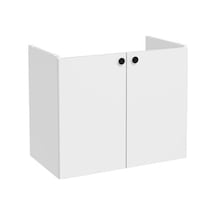 Shift T20 81000 Kapaklı Lavabo Dolabı, Parlak Beyaz, 80 Cm Açık Ceviz