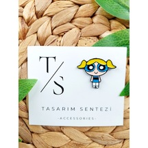 Rozet Metal Yaka Çanta Şapka Takı Aksesuar Powerpuff Girls Bubble Çok Renkli