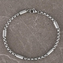 Novahub 1 Adet Basit Ve Zarif Paslanmaz Çelik Kare Erkek Bileklik 8in Gümüş