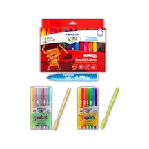 Keçeli Kalem Seti 6 Neon - 6 Pastel ve 12 Renk Jumbo Keçeli Kalem