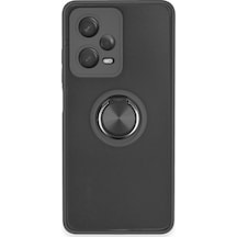 Note 12 5g Kılıf Montreal Yüzüklü Silikon Kapak - Siyah
