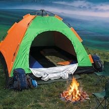 6 Kişilik Otomatik Kurulum Kamp Çadırı Outdoor Aile, Doğa, Suya Dayanıklı Hızlı Kurulum Çadır 220x250x160 Cm 5570 Sarı