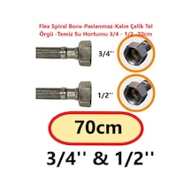 Flex Spiral Boru -paslanmaz -kalın -çelik Tel Örgü -temiz Su Hortumu 3/4 - 1/2 -70cm Diğer