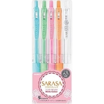 Zebra Sarasa Clip Jel Roller Kalem 5'li Milk Color Set 0.5 MM