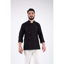 Erkek Siyah Düz Şef Aşçı Ceketi