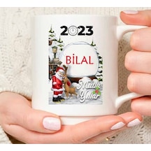 Mutlu Yıllar Kişiye Özel 2023 Kar Topu Christmas New Year Iki Tarafı Baskılı Kupa Bardak Çok Renkli