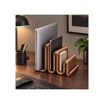 Cora Dekoratif Çoklu Laptop / Dergi / Tablet Standı - Metalik Bronz Rengi