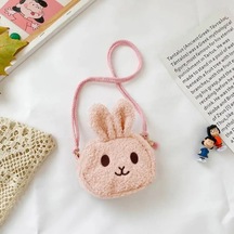 Sevimli Tavşan Çocuklar İçin Peluş Omuzdan Askili Çanta Karikatür Postacı 02 02 Çok Renkli