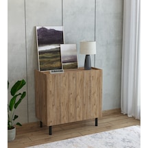 Modern Mdf Çok Amaçlı 80 Cm 2 Kapaklı Ahşap Konsol