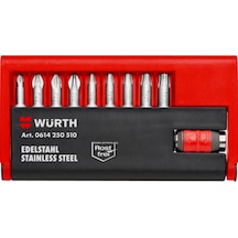 Würth Bits Uç Seti Paslanmaz Çelik 1/4 10 Parça