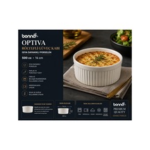 Bonna Optiva Rölyefli Güveç Kabı, Beyaz, Isıya Dayanıklı Porselen, Fırın Ve Sunum İçin, 14 Cm Diğer