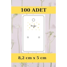 For You - Dikey 100 Adet Küpe Kartı - Takı Kartı - Paketleme Kart Çok Renkli