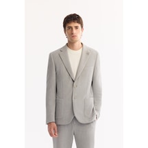 Avva Erkek Gri Mono Yaka Bi-stretch Hafif Dokulu Blazer Comfort Slim Fit Ceket A52y4003