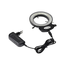 144 Led Stereo Mikroskop Halka Işık - Dimmerli Parlaklık Ayarlı Ring Light Aydınlatma Siyah