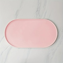 Elmpaly Pembe Kaymaz Hızlı Kurur Anti-takla Kenarlı Kedi Köpek Yemek Matı