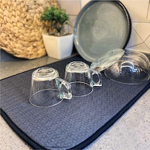 2 Adet Bulaşık Matı Süper Emici Bulaşık Kurutma Matı Tezgah Üstü Bulaşık 45x35cm Akrilik Gri Diğer