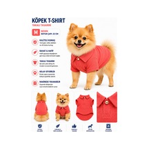 Köpek Polo Yaka Tişört M Beden Boyun Çapı 32 Cm Nefes Alabilen Kumaş - Kırmızı