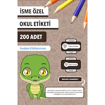 İsim Yazılabilir Sevimli Hayvanlar Temalı Okul Etiketi Kalem & Defter İçin 200 Adet Figür 3 Çoklu