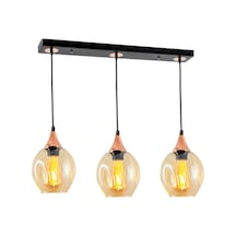 Tt209-3S-Sy Tt Aydınlatma Basık Camlı Siyah - Bakır 3 Lü Sıralı A