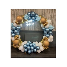 Krom Mavi Gold Pastel Beyaz Balon Zinciri 100 Adet Mix