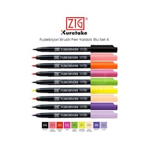 Zig Fudebiyori Brush Pen 9lu Set 4 Çok Renkli