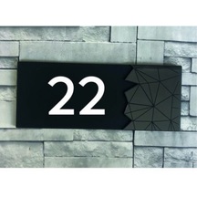 Dekoratif Aynalı Füme Kapı Numarası - 22