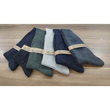 Leement Socks Erkek 6 Çift Kışlık Lambswool Çorap Siyah