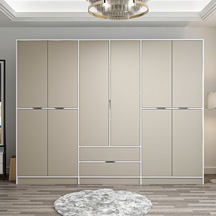 Elina 6 Kapaklı Dolap - Beyaz/kumtaşı Çok Renkli