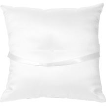 Flybuy Yüzük Yastık Ve Taşıyıcı Set Sepeti Lüks Saten İnç Fiyonk Damat Çiçek Beyaz 7 7 Ll Diğer