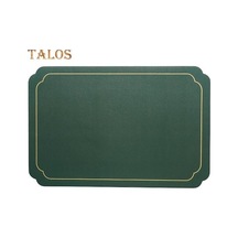 Novahub Mavi Dikdörtgen Suni Deri Servis Altlığı Modern Su Geçirmez Isıya Dayanıklı Kaymaz Isı Yalıtımı Bulaşık Makinesinde Yıkanabilir Mavi Mavi