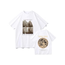 Tarzsokak Beyaz Phoebe Bridgers Saf Lu Ay Şarkısı Grafik Tees Y2k Yuvarlak Boyun Emo Halk R Beyaz