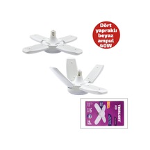 1+4 Kollu - Yapraklı Pervane Modeli Papatya Beyaz Led Lamba Ampul 40w - E27 P-6040b 5705 Diğer