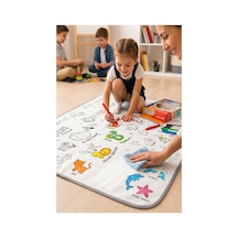 Boyama Örtüsü Yıkanabilir Hayvan Modeli 100x15 Cm 1 Paket 12 Renk Jumbo Keçeli Kalem Penmark Sevinli Hayvanlar Boyama