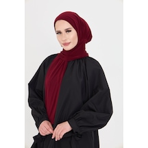 Hürrem Bone Bordo Pratik Hazır Geçmeli Tesettür Bone Sandy Boyunluklu Çıtçıtlı 2505 16 Bordo
