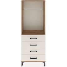 Arges Dolap Tek Raflı 4 Çekmeceli Tek Askılı 60x30x163 Çam-ay... Çam