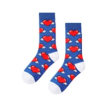 Carnaval Socks Kanatlı Kalp Desenli Renkli Çorap Çok Renkli