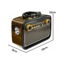 Mey İthalat Nostaljik Radyo Bluetooth Bağlantılı Müzik Kutusu Ahşap