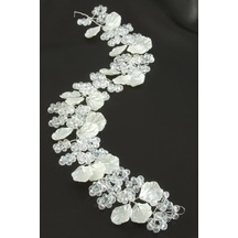 Yaprak İnci Kristal Saç Aksesuarı